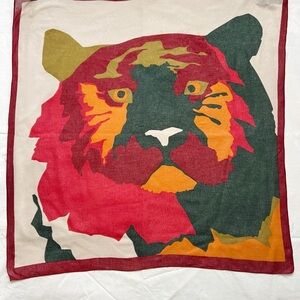 Vintage Colorful Tiger Print Scarf